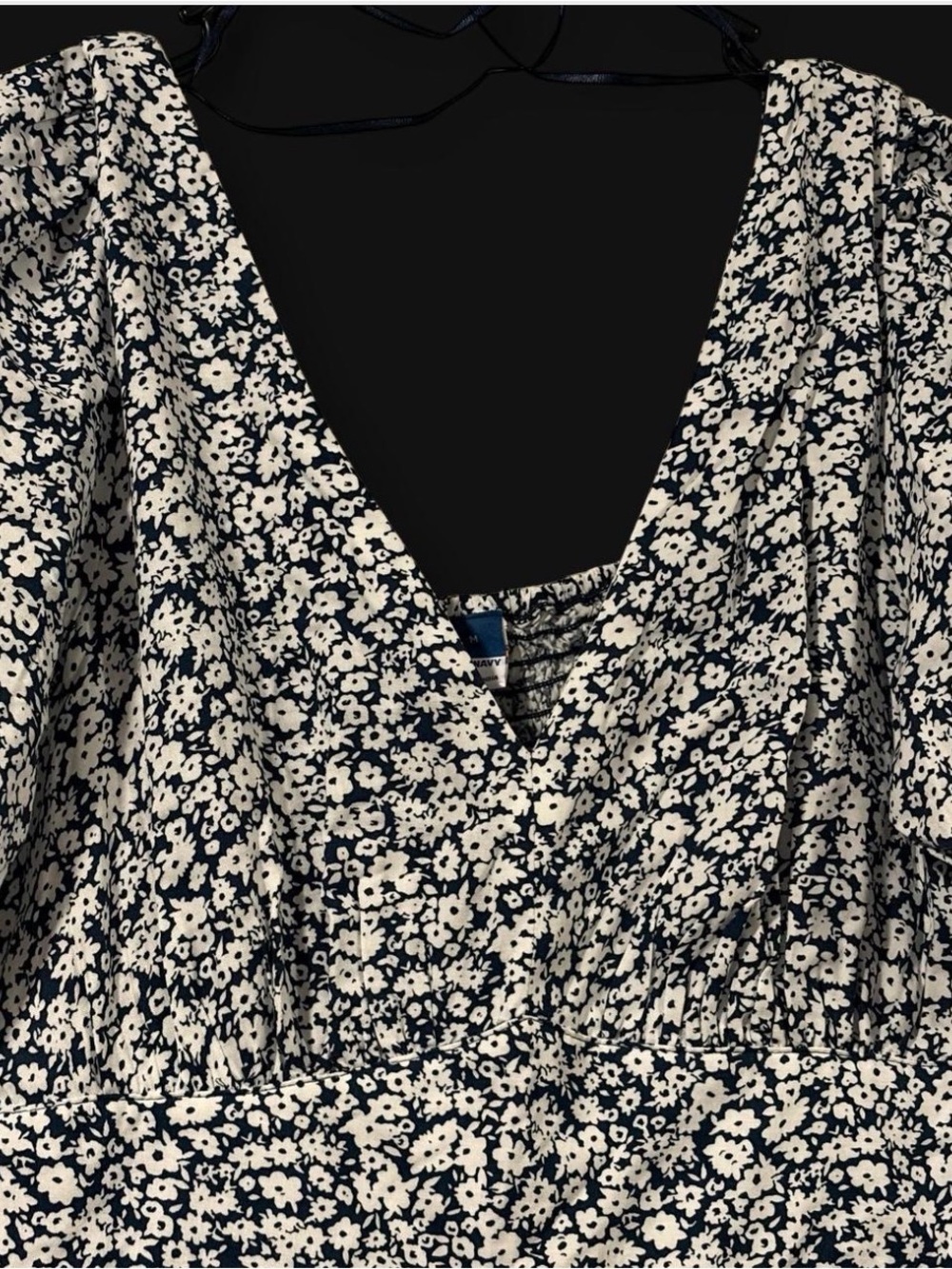 Old Navy White Floral on Blue Jumpsuit